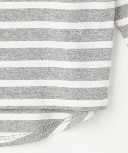 Grand PARK（グランドパーク）の「国産デラヴェボーダー天竺Ｔシャツ（Tシャツ/カットソー・レディース・グレー×ホワイト/ホワイト系その他/ネイビー×ホワイト・FREE）」の9枚目の写真