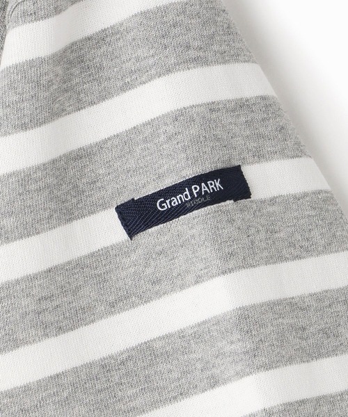 Grand PARK（グランドパーク）の「国産デラヴェボーダー天竺Ｔシャツ（Tシャツ/カットソー・レディース・グレー×ホワイト/ホワイト系その他/ネイビー×ホワイト・FREE）」の10枚目の写真