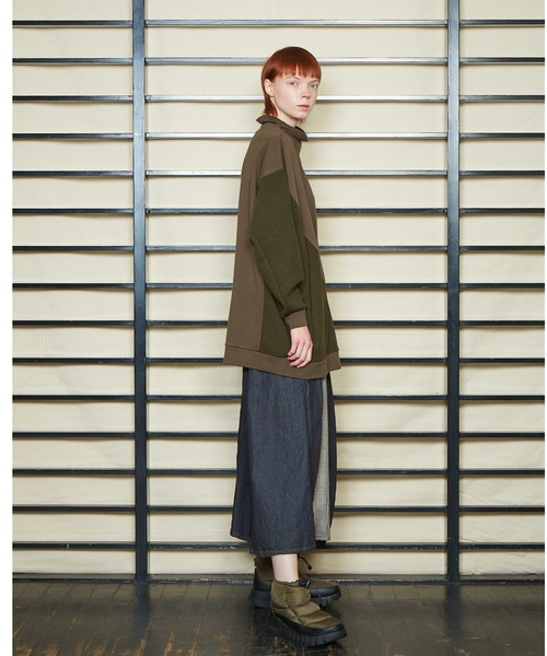 gomme（ゴム）の「ウォームポンチ　リラックスＴ（Tシャツ/カットソー・レディース・ブラック/グレー/カーキ・MEDIUM）」の8枚目の写真