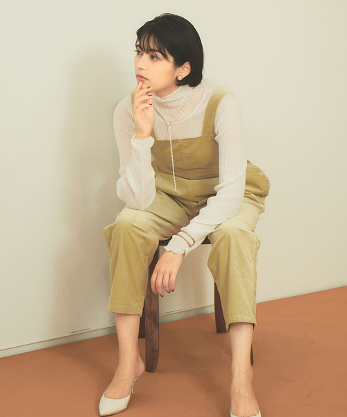 Rouge vif Anna(ルージュヴィフアンナ)の「【WEB限定】コーデュロイ3WAYサロペット(サロペット/オーバーオール・レディース・ピンク/グリーン・38/36)」の2枚目の写真