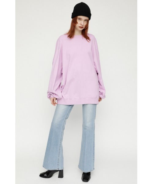 SLY(スライ)の「OVER SOLID SLEEVE TOPS/オーバーサイズトップス(スウェット・レディース・ピンク/アイボリー/ブラック・FREE)」の16枚目の写真