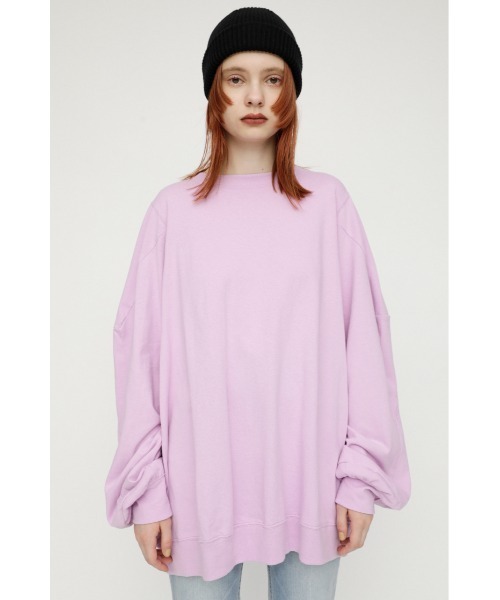 SLY(スライ)の「OVER SOLID SLEEVE TOPS/オーバーサイズトップス(スウェット・レディース・ピンク/アイボリー/ブラック・FREE)」の14枚目の写真