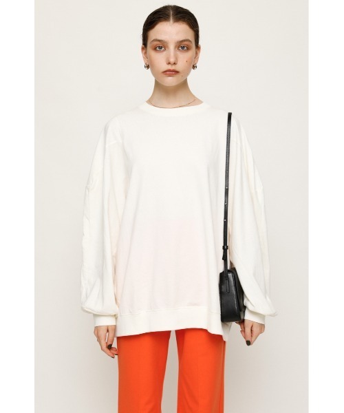 SLY(スライ)の「OVER SOLID SLEEVE TOPS/オーバーサイズトップス(スウェット・レディース・ピンク/アイボリー/ブラック・FREE)」の7枚目の写真