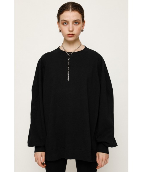 SLY(スライ)の「OVER SOLID SLEEVE TOPS/オーバーサイズトップス(スウェット・レディース・ピンク/アイボリー/ブラック・FREE)」の22枚目の写真