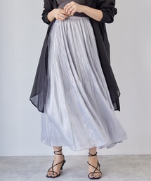 シャイニーシアーオフプリーツスカート