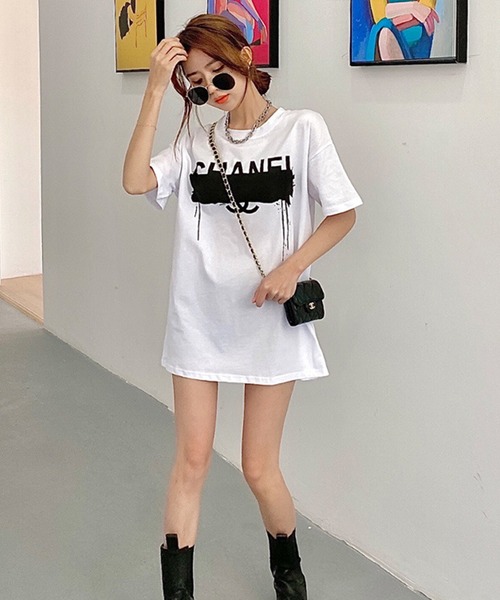 shopnikoniko(ショップニコニコ)の「パロディー Tシャツ(Tシャツ/カットソー・レディース・ホワイト/ブラック・フリー)」の7枚目の写真