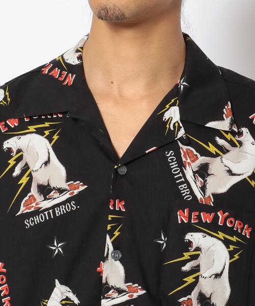 schott(ショット)の「Schott/ショット/LS HAWAIIAN SHIRT POLER BEAR/ハワイアンシャツ ポーラーベア(シャツ/ブラウス・メンズ・ブラック/キャメル/アイボリー・LARGE/SMALL/X-LARGE/MEDIUM/XX-LARGE)」の12枚目の写真