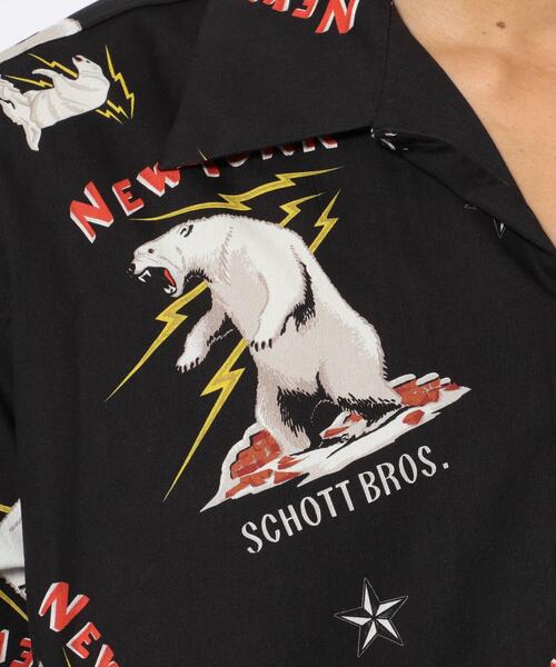 schott(ショット)の「Schott/ショット/LS HAWAIIAN SHIRT POLER BEAR/ハワイアンシャツ ポーラーベア(シャツ/ブラウス・メンズ・ブラック/キャメル/アイボリー・LARGE/SMALL/X-LARGE/MEDIUM/XX-LARGE)」の13枚目の写真