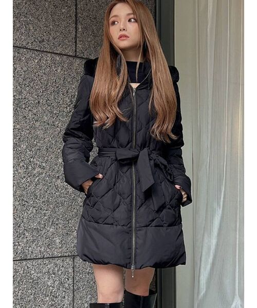 RESEXXY（リゼクシー）の「キルティングダウンコート（ダウンジャケット/コート・レディース・ブラック/ベージュ/ホワイト・FREE）」の3枚目の写真