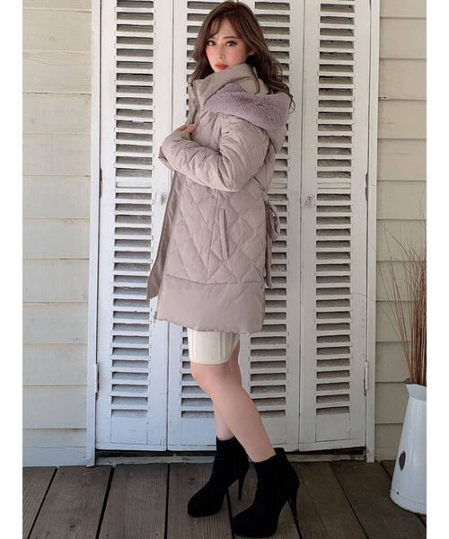 RESEXXY（リゼクシー）の「キルティングダウンコート（ダウンジャケット/コート・レディース・ブラック/ベージュ/ホワイト・FREE）」の12枚目の写真