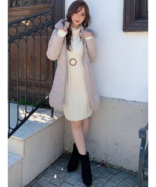 RESEXXY（リゼクシー）の「キルティングダウンコート（ダウンジャケット/コート・レディース・ブラック/ベージュ/ホワイト・FREE）」の14枚目の写真