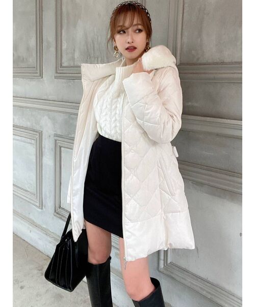 RESEXXY（リゼクシー）の「キルティングダウンコート（ダウンジャケット/コート・レディース・ブラック/ベージュ/ホワイト・FREE）」の17枚目の写真