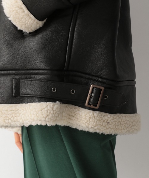 LOWRYS FARM(ローリーズファーム)の「B3ボアジャケット 214910(ブルゾン・レディース・チャコールグレー/ブラック/アイボリー・FREE)」の14枚目の写真