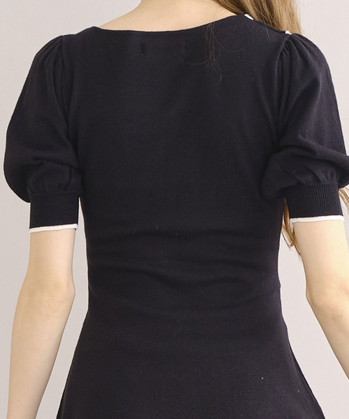 TITTY&CO.(ティティーアンドコー)の「半袖フリルリボンニットワンピース(ワンピース・レディース・ブラック/グレー/ピンク・FREE)」の11枚目の写真
