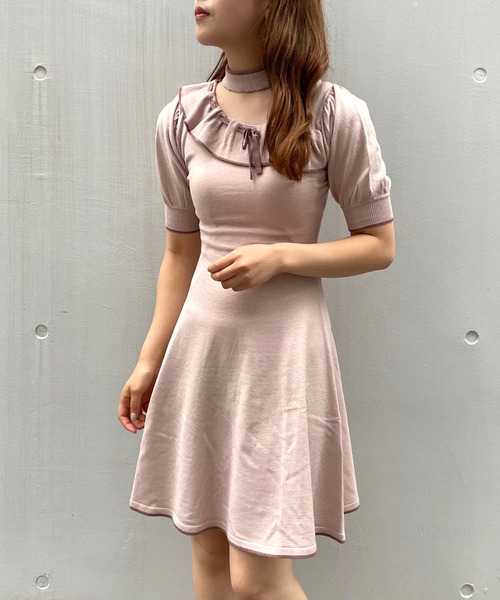 TITTY&CO.(ティティーアンドコー)の「半袖フリルリボンニットワンピース(ワンピース・レディース・ブラック/グレー/ピンク・FREE)」の14枚目の写真