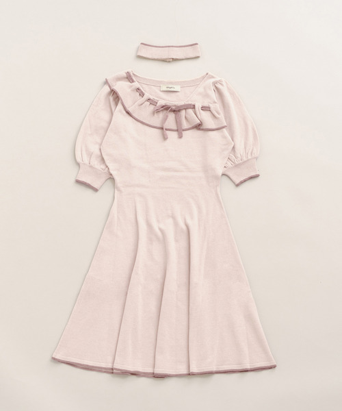 TITTY&CO.(ティティーアンドコー)の「半袖フリルリボンニットワンピース(ワンピース・レディース・ブラック/グレー/ピンク・FREE)」の15枚目の写真