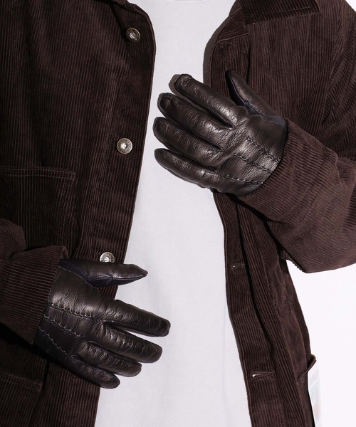 Gloves（グローブス）の「GLOVES/グローブス MEN'S SMART PHONE LAMB GLOVES-78SM 手袋 レザーグローブ イタリア製 スマートフォン対応（手袋・メンズ・ブラック/ブラウン・8.5/8）」の12枚目の写真