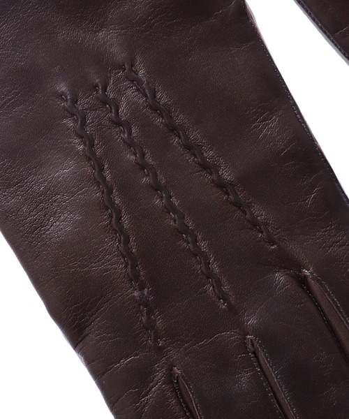Gloves（グローブス）の「GLOVES/グローブス MEN'S SMART PHONE LAMB GLOVES-78SM 手袋 レザーグローブ イタリア製 スマートフォン対応（手袋・メンズ・ブラック/ブラウン・8.5/8）」の5枚目の写真