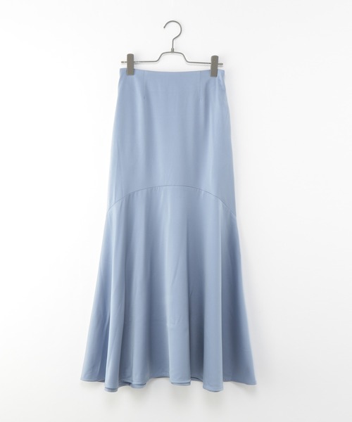 Heather（ヘザー）の「サテンキリカエマーメイドロングスカート　237964（スカート・レディース・ブラック/ベージュ/ブルー・FREE）」の5枚目の写真