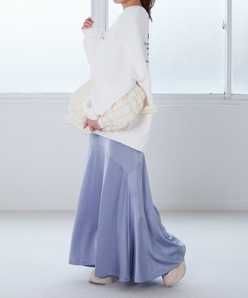 Heather（ヘザー）の「サテンキリカエマーメイドロングスカート　237964（スカート・レディース・ブラック/ベージュ/ブルー・FREE）」の15枚目の写真