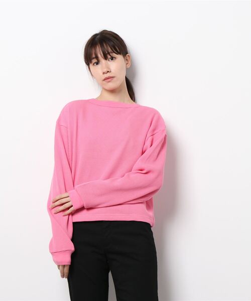 LOWRYS FARM(ローリーズファーム)の「StanRayワッフルロンT 219733(Tシャツ/カットソー・レディース・ホワイト/ピンク・FREE)」の3枚目の写真