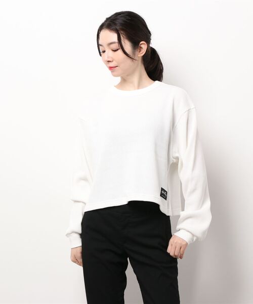 LOWRYS FARM(ローリーズファーム)の「StanRayワッフルロンT 219733(Tシャツ/カットソー・レディース・ホワイト/ピンク・FREE)」の9枚目の写真