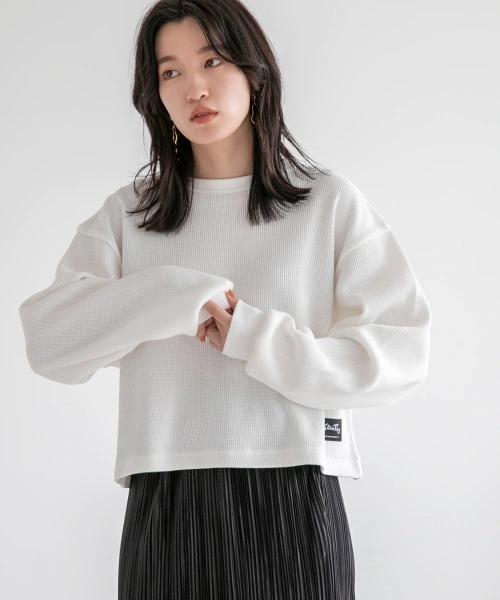 LOWRYS FARM(ローリーズファーム)の「StanRayワッフルロンT 219733(Tシャツ/カットソー・レディース・ホワイト/ピンク・FREE)」の8枚目の写真