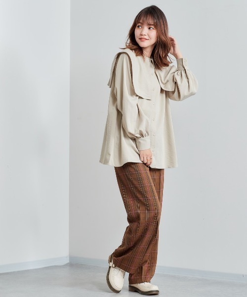 cepo（セポ）の「セーラーカラーシャツ（シャツ/ブラウス・レディース・ブラック/ベージュ/ピンク・M）」の3枚目の写真