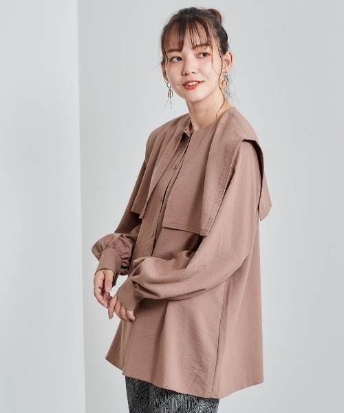 cepo（セポ）の「セーラーカラーシャツ（シャツ/ブラウス・レディース・ブラック/ベージュ/ピンク・M）」の17枚目の写真