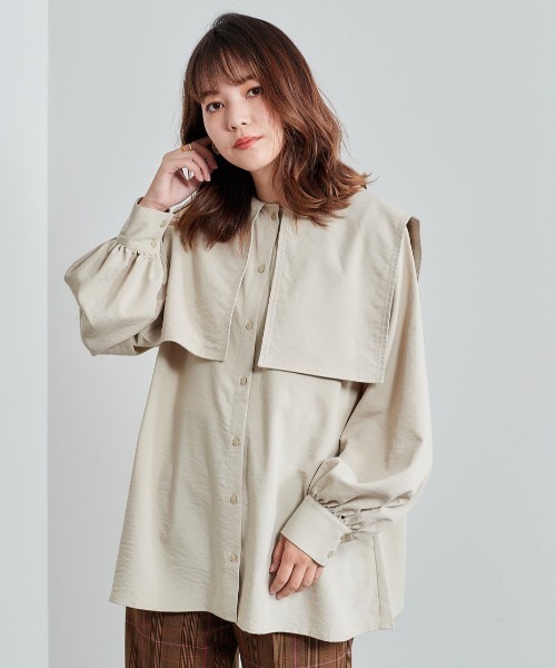 cepo（セポ）の「セーラーカラーシャツ（シャツ/ブラウス・レディース・ブラック/ベージュ/ピンク・M）」の20枚目の写真