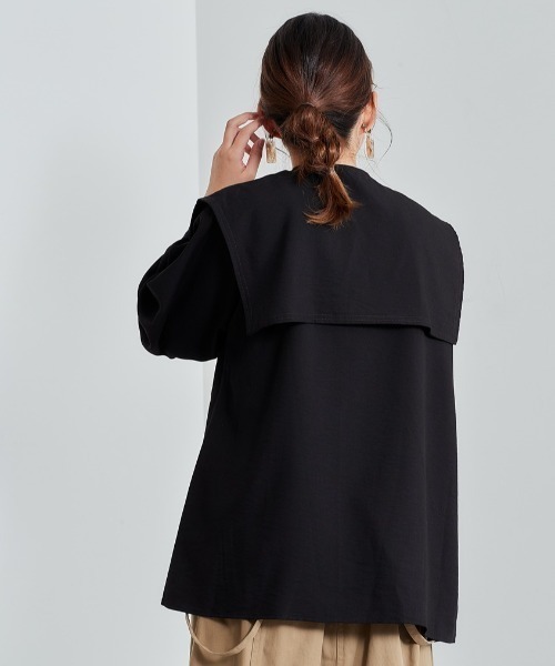 cepo（セポ）の「セーラーカラーシャツ（シャツ/ブラウス・レディース・ブラック/ベージュ/ピンク・M）」の9枚目の写真