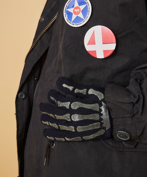 DOWN ON THE CORNER（ダウンオンザコーナー）の「SKULL GLOVE / スカル グローブ（手袋・メンズ・ダークネイビー/チャコールグレー・ONE SIZE）」の10枚目の写真