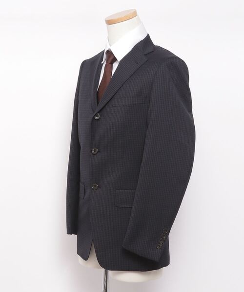 Perfect Suit FActory（パーフェクトスーツファクトリー）の「パンツウォッシャブル　3釦セットアップスーツ【アーバン】マイクロチェック　ネイビー（スーツセット・メンズ・ネイビー・Y5/AB6/A5/A6/A4/AB5/A7/AB7/Y6/Y7/AB4/Y4）」の13枚目の写真