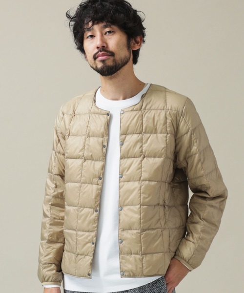 TAION（タイオン）の「《WEB限定》TAION/クルーネックボタンダウンジャケット（ダウンジャケット/コート・メンズ・ブラック/チャコール/ネイビー/カーキ/オフホワイト/サンドベージュ・L/M/S）」の4枚目の写真