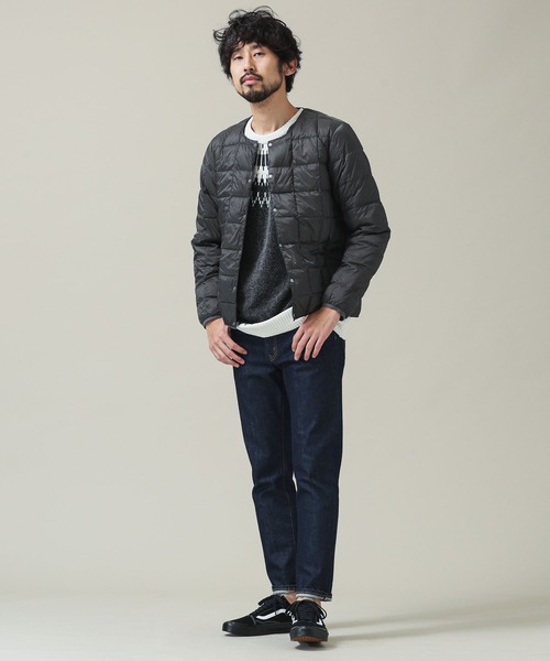 TAION（タイオン）の「《WEB限定》TAION/クルーネックボタンダウンジャケット（ダウンジャケット/コート・メンズ・ブラック/チャコール/ネイビー/カーキ/オフホワイト/サンドベージュ・L/M/S）」の22枚目の写真