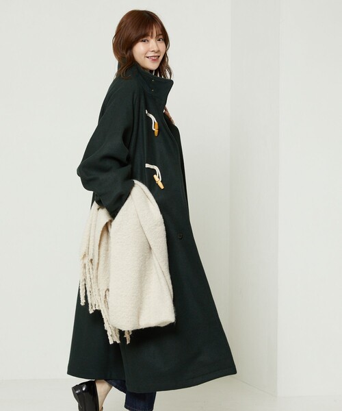 FREAK'S STORE（フリークスストア）の「Johnson Woolen Mills × FREAK'S STORE/ジョンソン・ウーレン・ミル ズ 別注ロングダッフルコート（ダッフルコート・レディース・ネイビー/グリーン・38）」の12枚目の写真