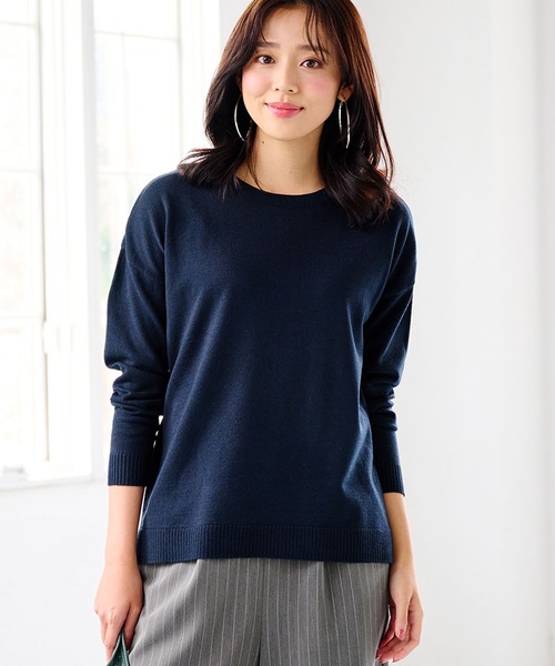 RANAN(ラナン)の「洗えるクルーネックカシミヤタッチニット(ニット/セーター・レディース・グレー/マスタード/ピンク系その他/ピンク/ブラック/サンドグレー/レッド系その他/ブルー/オフホワイト/ネイビー・M/L/LL)」の22枚目の写真