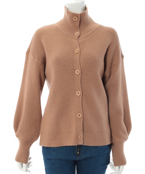 fifth（フィフス）の「ボリューム袖ハイネックニットカーディガン（カーディガン/ボレロ・レディース・ブラック/グレー/キャメル・MEDIUM）」の4枚目の写真