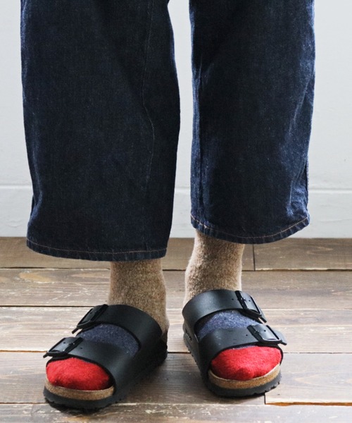 rasox（ラソックス）の「rasox（ラソックス）/パネルパターン・クルー ソックス 靴下 ルームソックス（ソックス/靴下・レディース・グレー/イエロー/ネイビー/モカ・LARGE/MEDIUM/SMALL）」の3枚目の写真