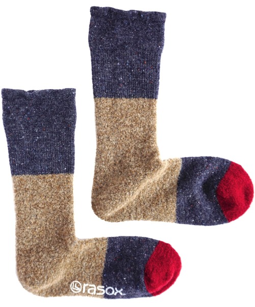 rasox（ラソックス）の「rasox（ラソックス）/パネルパターン・クルー ソックス 靴下 ルームソックス（ソックス/靴下・レディース・グレー/イエロー/ネイビー/モカ・LARGE/MEDIUM/SMALL）」の9枚目の写真