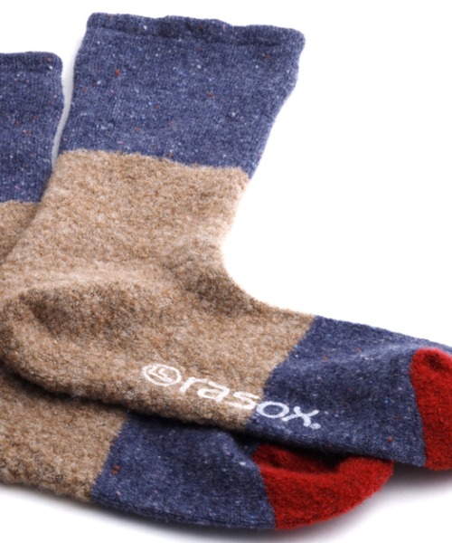 rasox（ラソックス）の「rasox（ラソックス）/パネルパターン・クルー ソックス 靴下 ルームソックス（ソックス/靴下・レディース・グレー/イエロー/ネイビー/モカ・LARGE/MEDIUM/SMALL）」の8枚目の写真