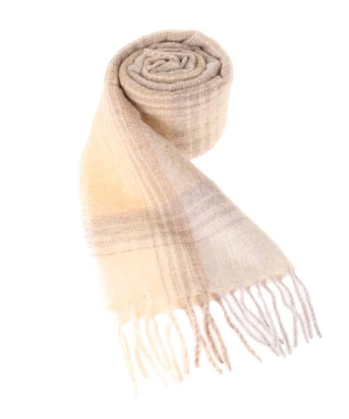 LAGUNAMOON（ラグナムーン）の「【LELLE】ウールチェックストール（ストール/ショール・レディース・ベージュ・FREE）」の2枚目の写真