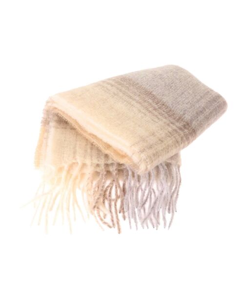 LAGUNAMOON（ラグナムーン）の「【LELLE】ウールチェックストール（ストール/ショール・レディース・ベージュ・FREE）」の3枚目の写真