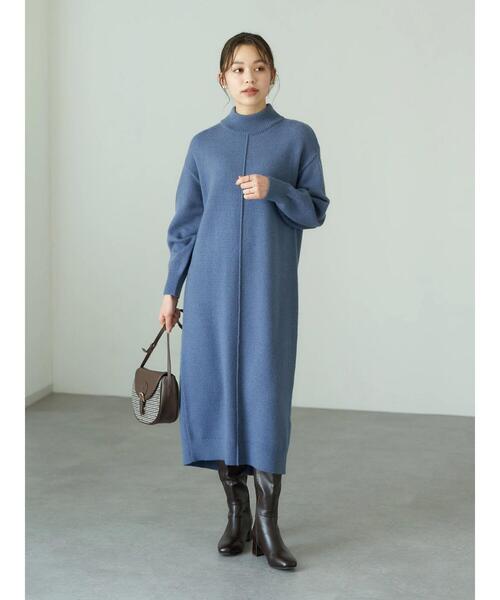 earth music&ecology（アースミュージックアンドエコロジー）の「Ｉラインニットワンピース＊（ワンピース・レディース・ブラック/ベージュ/グレー/ブルー・FREE）」の8枚目の写真