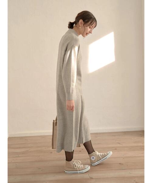 earth music&ecology（アースミュージックアンドエコロジー）の「Ｉラインニットワンピース＊（ワンピース・レディース・ブラック/ベージュ/グレー/ブルー・FREE）」の10枚目の写真
