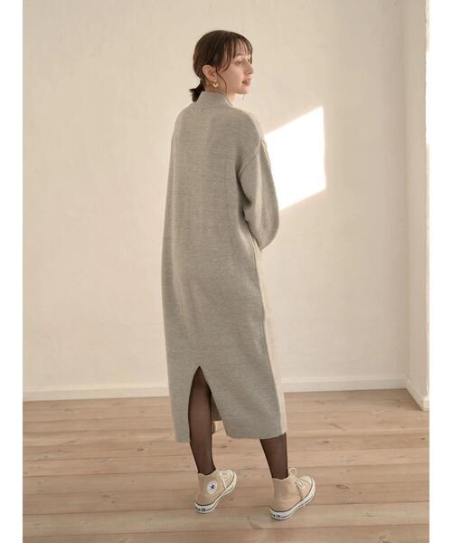 earth music&ecology（アースミュージックアンドエコロジー）の「Ｉラインニットワンピース＊（ワンピース・レディース・ブラック/ベージュ/グレー/ブルー・FREE）」の11枚目の写真