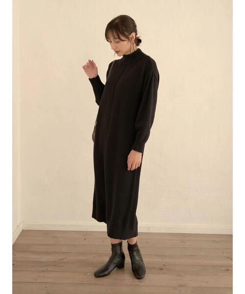 earth music&ecology（アースミュージックアンドエコロジー）の「Ｉラインニットワンピース＊（ワンピース・レディース・ブラック/ベージュ/グレー/ブルー・FREE）」の12枚目の写真