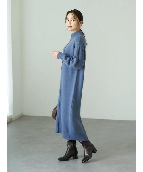 earth music&ecology（アースミュージックアンドエコロジー）の「Ｉラインニットワンピース＊（ワンピース・レディース・ブラック/ベージュ/グレー/ブルー・FREE）」の19枚目の写真