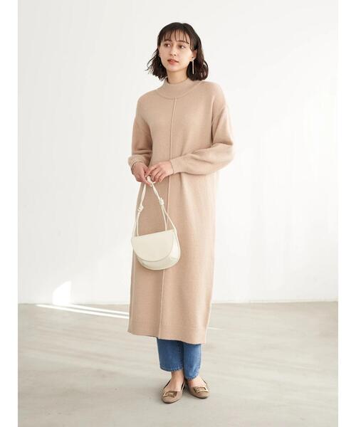 earth music&ecology（アースミュージックアンドエコロジー）の「Ｉラインニットワンピース＊（ワンピース・レディース・ブラック/ベージュ/グレー/ブルー・FREE）」の21枚目の写真