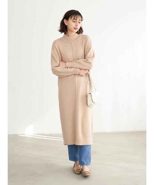 earth music&ecology（アースミュージックアンドエコロジー）の「Ｉラインニットワンピース＊（ワンピース・レディース・ブラック/ベージュ/グレー/ブルー・FREE）」の22枚目の写真